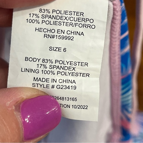 Shelloha Tropical Blue and Pink Kids Swimsuit size 6 - Picture 4 of 4